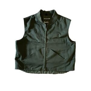 Vtg Military Style Army Green Thinsulate Full Zip Large Vest